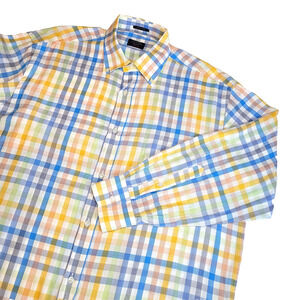 Paul & Shark Yachting Mens Multicolor Check Long Sleeve Button Down Shirt Large